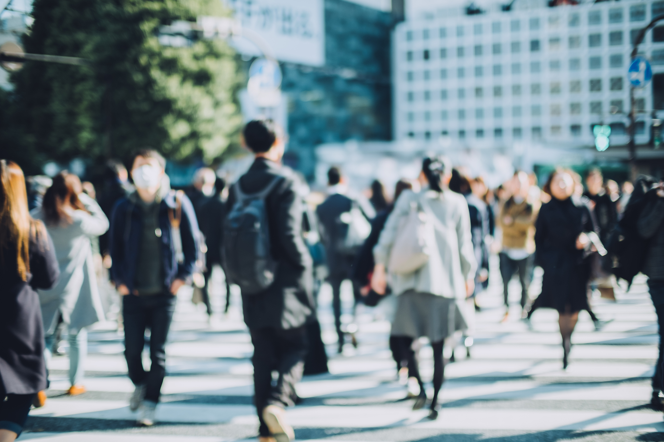 Image of walking crowds