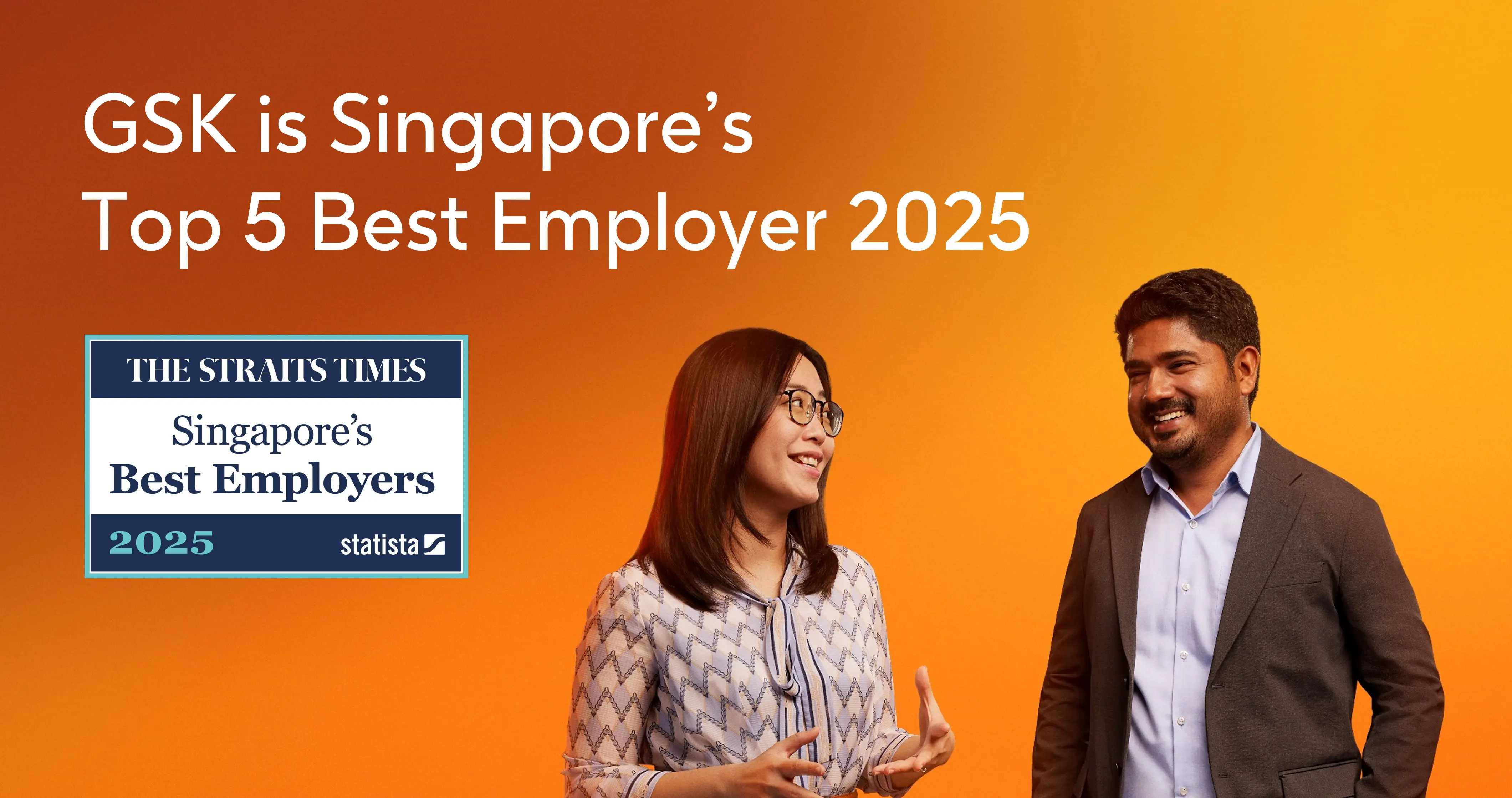 GSK ranked top 5 best employer 2025 in Singapore banner