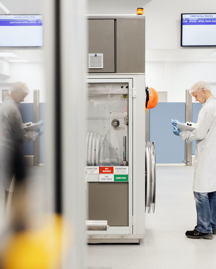 Lab worker carrying out tasks