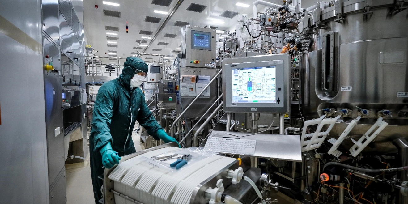 GSK scientist working on antigen bulk production