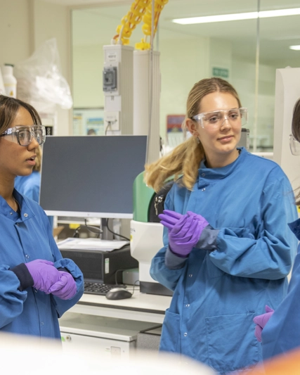 Young scientists in a lab